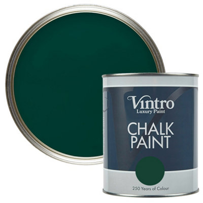 Vintro Paint Vintro Dark Green Chalk Paint/furniture Paint Matt Finish 1 Litre (Woodpecker Green) from B&Q