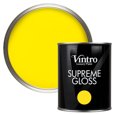B&Q -  Bright Yellow Gloss 1L WallsCeilingsMetal & Wood (Osborne Yellow)