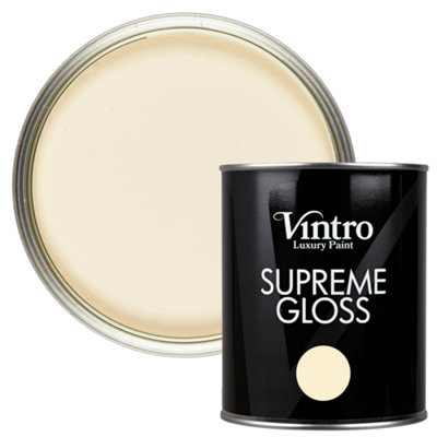 Vintro Cream Gloss 1L WallsCeilingsMetal & Wood (Buckingham) from B&Q