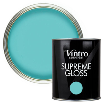 Vintro Turquoise Gloss 1L WallsCeilingsMetal & Wood (Christabelle) from B&Q