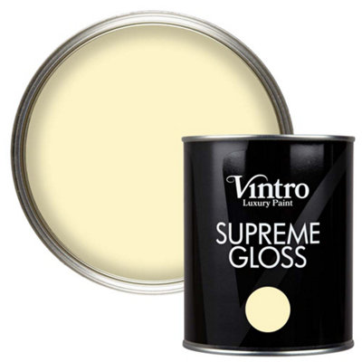 Vintro Pale Yellow Gloss 1L WallsCeilingsMetal & Wood (Isabella) from B&Q