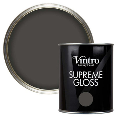 Vintro Paint Midnight Gloss Paint 1L - Grey - Walls and Ceilings - Durable Gloss Finish - Image 3