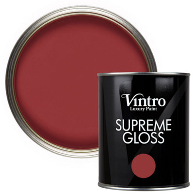 B&Q -  Deep Red Gloss 1L WallsCeilingsMetal & Wood (Mulberry)