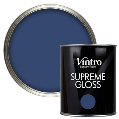 B&Q -  Dark Blue Gloss 1L WallsCeilingsMetal & Wood (Northern Star)