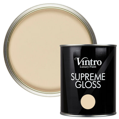 B&Q -  Caramel Gloss 1L WallsCeilingsMetal & Wood (Old Lace)