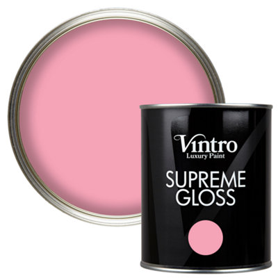 Vintro Pink Gloss 1L WallsCeilingsMetal & Wood (Olivia) from B&Q
