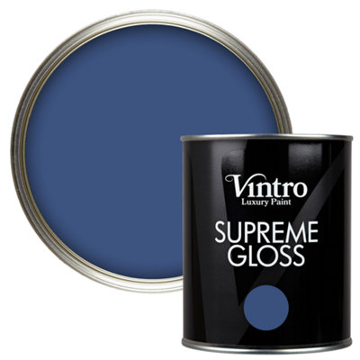 B&Q -  Deep Blue Gloss 1L WallsCeilingsMetal & Wood (Paris Blue)