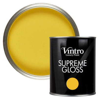 B&Q -  Yellow Gloss 1L WallsCeilingsMetal & Wood (Sunflower)