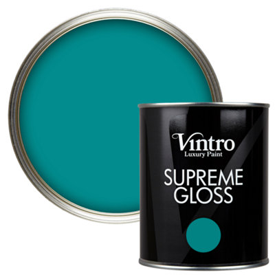 Vintro Teal Gloss 1L WallsCeilingsMetal & Wood from B&Q