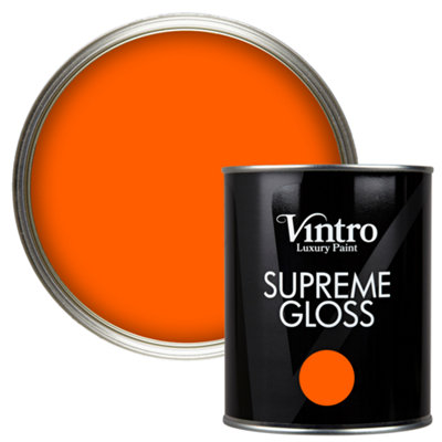 B&Q -  Bright Orange Gloss 1L WallsCeilingsMetal & Wood (Pumpkin)