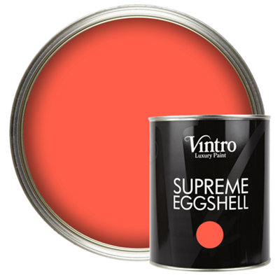 Vintro Paint | Red Eggshell Paint | for Walls | Wood | Trim | Satin Furniture Paint | Interior & Exterior Use. 1 Litre (Coral Red - Matisse Coral) - Image 4