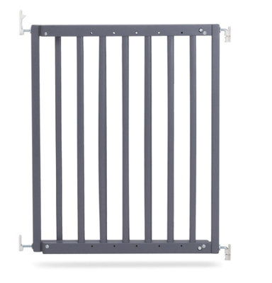 B&Q -  Chunky Wooden Screw Fit Stair GateGrey63.5Cm105.5CmWood Baby GateScrew Fit Safety Barrier
