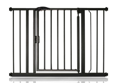 Safetots Pressure Fit Self Closing Stair Gate103.8Cm110.8CmMatt BlackAuto Closing Baby GateSafety Barrier from B&Q