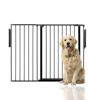 Bettacare Premium Extra Tall Multi Panel Flexible Dog BarrierUp To 128Cm WideBlack105Cm Tall from B&Q