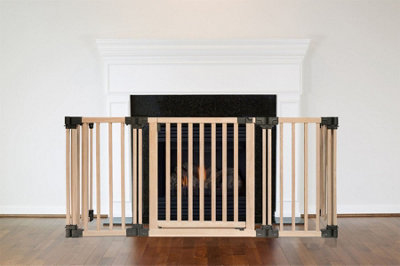 Safetots Wooden Multi Panel Fire Surround68Cm Deep X 160Cm WideNatural Wood76Cm TallBaby And Toddler Fire Guard from B&Q