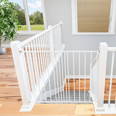 Safetots White Top Of The Stairs Screw Fitted Stair Gate, Metal, - 106.8Cm, Metal Baby Gate, Safety Barrier 62.5Cm