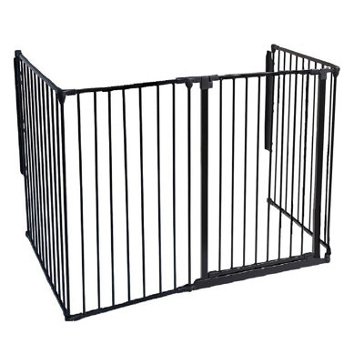 Safetots Extra Tall Multi Panel Fire Surround51Cm Deep X 144Cm WideBlack105Cm HighBaby And Toddler Fire Guard from B&Q