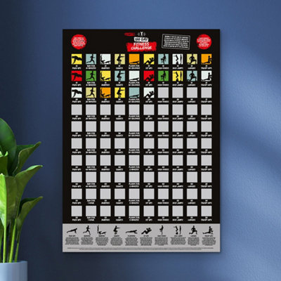 B&Q Silver Scratch Poster - 100 Day Fitness Challenge A2