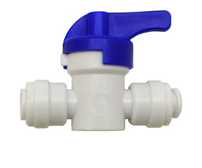 Finerfilters In Line Push Fit Shut Off Valve Tap / Isolation Valve1/4" X 1/4" For Water Filter Systems & Reverse Osmosis from B&Q