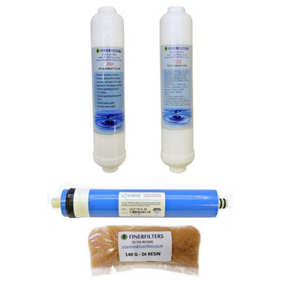 4 Stage Compact 50 Gpd Aquarium Reverse Osmosis Replacement Water Filters By Finerfilters from B&Q