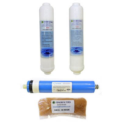4 Stage Compact 75 Gpd Aquarium Reverse Osmosis Replacement Water Filters And 180G Di Resin By Finerfilters from B&Q
