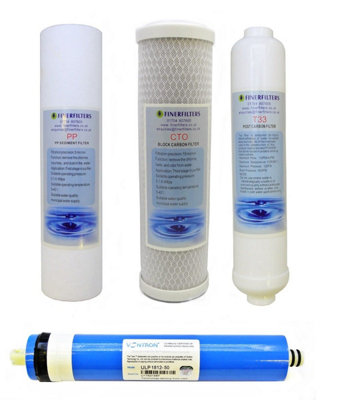 Finerfilters 4 Stage Domestic Reverse Osmosis Replacement Filter Pack With 50Gpd Membrane from B&Q