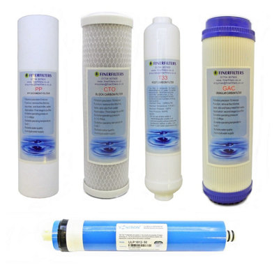 Finerfilters 5 Stage Domestic Reverse OsmosisReplacement Filter Pack 50Gpd Membrane from B&Q
