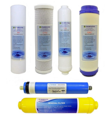 Finerfilters 6 Stage Domestic Reverse Osmosis Replacement Filter Pack And 50Gpd Membrane from B&Q