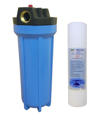 Finerfilters 10" Standard Blue Water Filter Housing With 3/4" PortsPrv & 5 Micron Sediment Filter from B&Q