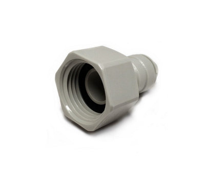 Dmfit Female Bsp To Push Fit Tap Adapter - 1/2" Bsp Flat End X 3/8" Push Fit - Afab0607c Grey