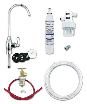 Deluxe Undersink Drinking Water Filter Kit With 1 Micron Rated Finerfilters Fc02 FilterBaseball Tap from B&Q