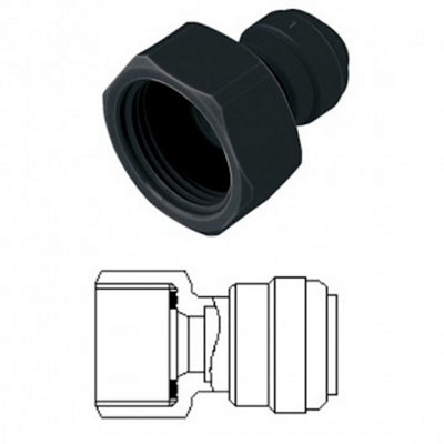 Female Bsp Tap To Pushfit Adapter3/4" Bsp X 10mm PfDmfit Afab1009Fm1 from B&Q