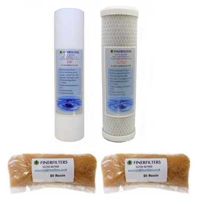 5 Stage Dental Reverse Osmosis 10" Drop In Replacement Water Filters & 360G Di Resin By Finerfilters from B&Q