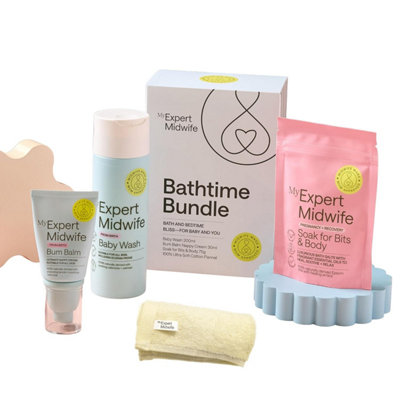 My Expert Midwife Mum & Baby Bathtime BundleIncluding No Harm Bottom Balm 30 MlGentle Cleansing Wash 200 Ml & Soak For Bits from B&Q