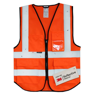 Salzmann Safety VestMade With 3M Reflective MaterialHi-Vis Vest With Zip & Multiple PocketsOrange from B&Q