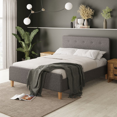 B&Q Grey Gfw Ashbourne Bedstead Double 135Cm