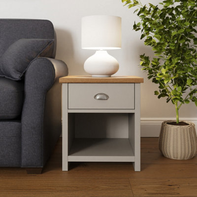 B&Q Gfw Lancaster 1 Drawer Lamp Table Grey