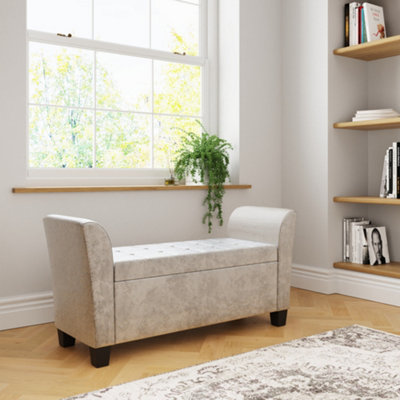 Gfw Verona Crushed Velvet Window Seat Oyster from B&Q
