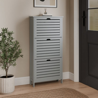 Gfw Bergen Three Tier Shoe Cabinet Grey - Image 9