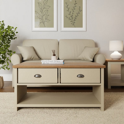  - Gfw Lancaster 2 Drawer Coffee Table Cream