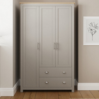 B&Q Gfw Lancaster 3 Door 2 Drawer Wardrobe Grey