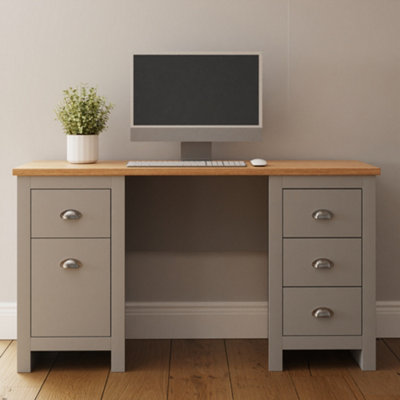  - Gfw Lancaster 4 Drawer Study Desk Grey