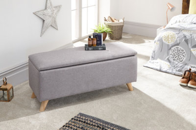 B&Q Gfw Secreto Ottoman Storage Bench Grey