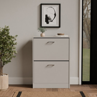  - Gfw Stirling Two Tier Shoe Cabinet Grey - Image 8