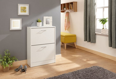 Gfw Stirling Two Tier Shoe Cabinet White from B&Q
