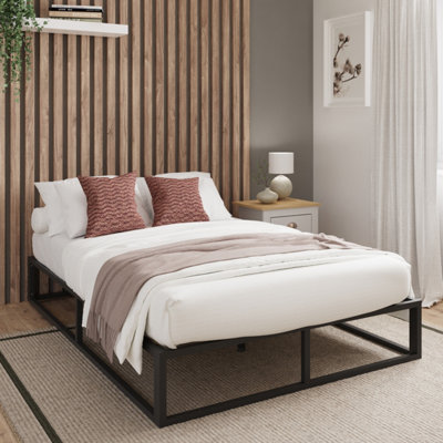Gfw Platform Bedframe 120Cm Small Double Black from B&Q