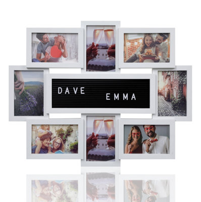 Arpan Multi Aperture Personalised Alphabet Or Number Photo Picture Frame Holds 8 X 6X4" Photos (White) from B&Q