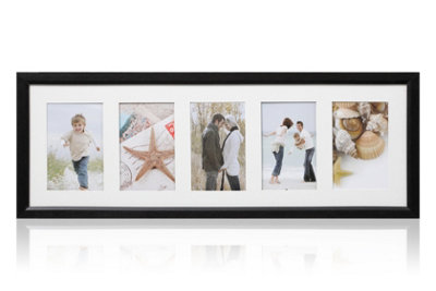 Arpan Mdf Multi Aperture Photo Frame 5 Aperture Black from B&Q