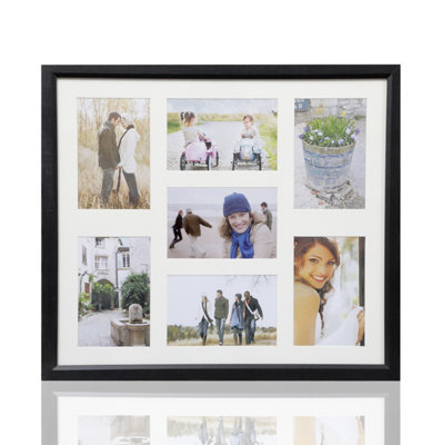Arpan Mdf Multi Aperture Photo Frame 7 Aperture (3- 4X6" & 4-6X4") Black from B&Q