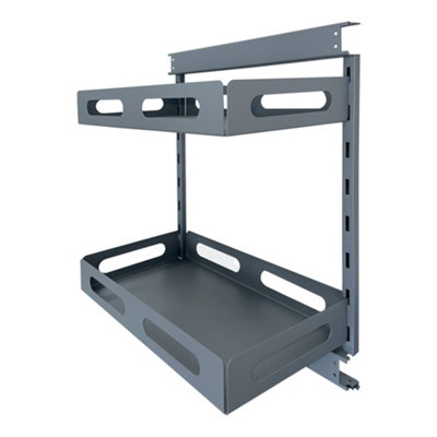 Highdecora Pull Out Kitchen Cabinet BasketDouble Layer Spice Rack StorageSoft CloseAnthracite Grey (W300mm Cabinet) from B&Q